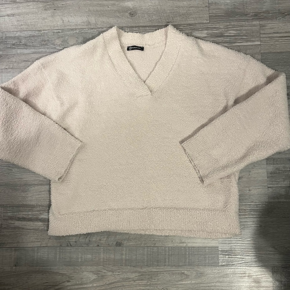 Fuzzy cream sweater